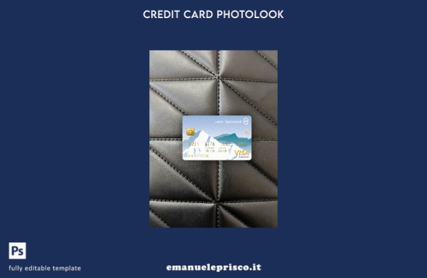 modello frontale photolook con carta elettronica visto Norvegia Lustre Sparebank